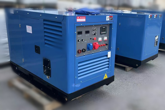 Ruote del carrello 400 Ampere Arc Mig Macchina di saldatura a corrente continua 20kva AC generatore diesel generatore 500a