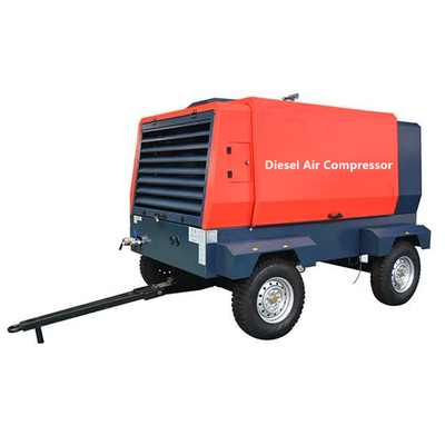 Compressore d'aria a vite a motore diesel 8 bar 120 cm3 185 cm3 400 cm3 per miniere industriali